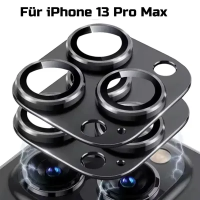 Produktbild von 2x Kameraschutz für Apple iPhone 13 Pro Max Aluminium Schutz in Schwarz