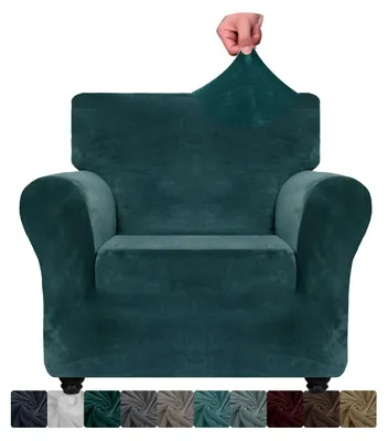 Produktbild von Sofaüberzug für 1 Sitzer, Stretch Sofaüberzug für Wohnzimmer, Dicke Weiche Sofaüberwurf, Rutschfester Sofa Cover für Haustiere