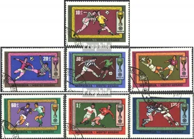 Produktbild von Briefmarken Mongolei 1970 Mi 591-597 (kompl.Ausg.) gestempelt Fußball-WM 70, Mexiko
