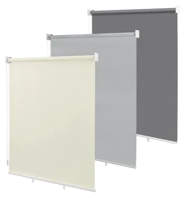 Produktbild von Außenrollo Senkrechtmarkise, Wetterfestes Outdoorrollo mit UV-Schutz und Thermofunktion, Vertikales Sichtschutzrollo für Balkon, Terrasse oder Fenster, Beige 100x240 cm