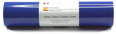 Produktbild von Kreativplotter Vinylfolie glänzend ULTRAMARINBLAU 21x300 cm