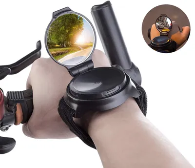 Produktbild von Fahrradspiegel, Armband Fahrrad Spiegel Rückspiegel, 360°Drehspiegel Rückspiegel, Sicherheit Handgelenk Spiegel, Fahrrad Zubehör Sicherer Rückspiegel für Fahrrad Motorrad E-Bike
