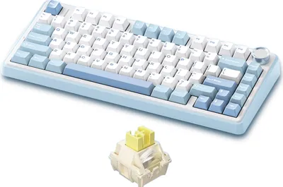Produktbild von AULA F75 Mechanische Tastatur Kabellose Tastatur mit Dichtungsstruktur und Tri-Mode-Konnektivitaet 99-Tasten-Gaming-Tastatur mit geringer Verzoegerung und Lichteffekt