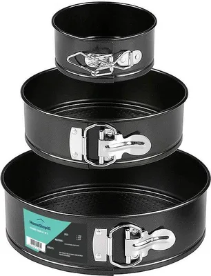 Produktbild von Rundes Springform-Set mit 3 Stück – Backformen 10 cm, 18 cm, 23 cm – Metall