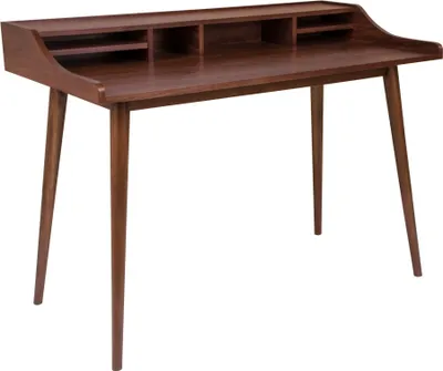 Produktbild von Schreibtisch >Hellerup< in Braun, Nussbaum - 120x88x60cm (BxHxT)