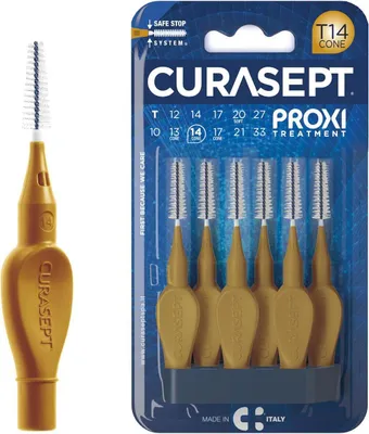 Produktbild von Curasept Proxi Interdentalbürsten T14 - 6 Stück Gold 1,4 mm konisch
