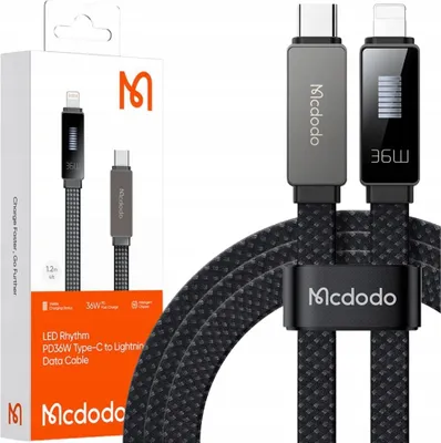 Zdjęcie produktu dla Mcdodo Ładowarka Kabel Usb-C Lightning Szybkiego Ładowania Do Iphone 1M Led