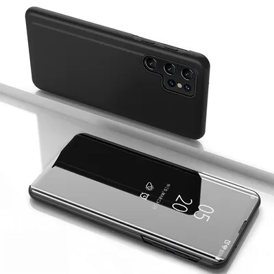Zdjęcie produktu dla Clear View Case etui do Samsung Galaxy S25 Ultra pokrowiec z klapką - czarne