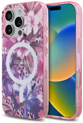 Immagine prodotto di Guess Cover posteriore - iPhone 16 Pro - Viola - MagSafe IML - Sottile &