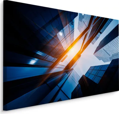 Produktbild von Fabelhafte Canvas LEINWAND BILDER 90x60 cm XXL Kunstdruck Stadt Architektur Geometrie