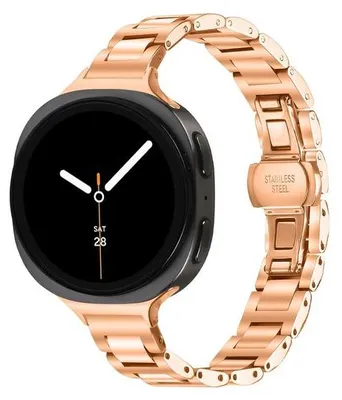 Produktbild von By Qubix Slim-Fit Edelstahl-Gliederarmband - Roségold - passend für Samsung Galaxy Watch 9 - 40 mm / 44 mm