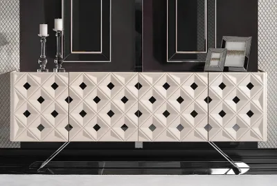 Obrázek produktu pro Elegantes weißes Holz- und Metall-Sideboard im modernen Design