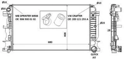 Produktbild von NRF Kühler, Motorkühlung  53885