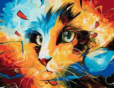 Produktbild von Diamantmalerei, abstrakte Katze, 30x40 cm