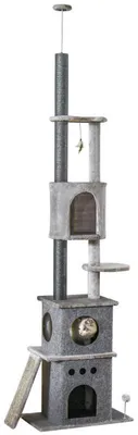 Produktbild von Kratzbaum – Höhenverstellbar bis 225 cm – Robustes Sisal-Kratzmaterial – Hellgrau – Katzenmöbel