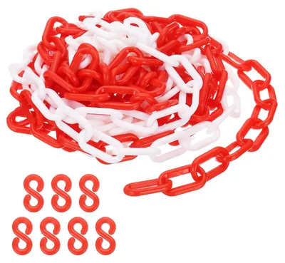 Kunststoffkette rot/weiß, 5 m, 6 mm, für Absperrungen und Verkehrslenkung