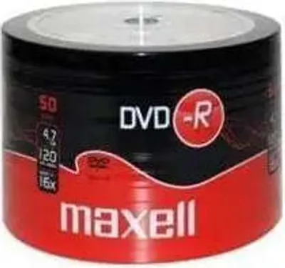 Produktbild von Maxell Beschreibbare DVD - DVD-R Rohling - 4,70 GB - 16x Schreibgeschwindigkeit - 50er Schrumpffolie - 120mm - 2 Stunde(n) Maximale Aufnahmezeit