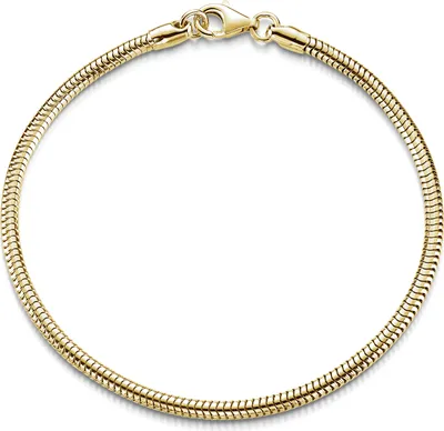 Produktbild von MATERIA by Matthias Wagner Damen Armband Silber 925 vergoldet Schlangenkette 3mm breit SA-143