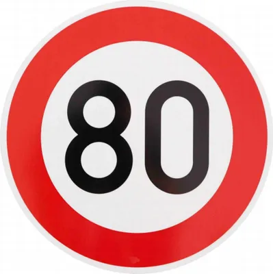 Produktbild von ORIGINAL Verkehrzeichen 80 KM/H Schild Nr. 274-80 RA1 Verkehrsschild Straßenschild Straßenzeichen Metall zum 80. Geburtstag Geburtstagsschild 42 cm Metall mit Folie-Typ1
