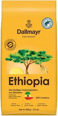 Zdjęcie produktu dla Dallmayr Ethiopia 500g, 500 g, Americano, Espresso, Średnie palona, 1 szt., Torba