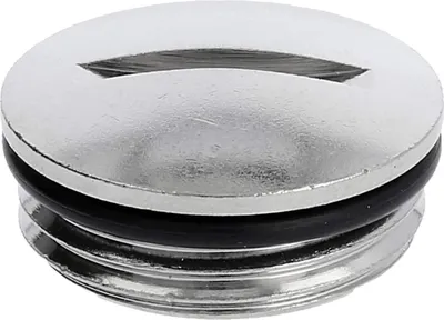Productafbeelding van WISKA Blindplug PG11x1,41, rond met sleuf, inclusief O-ring, messing (CuZn), vernikkeld, schroefdraadlengte 6,0 mm - 1 stuk