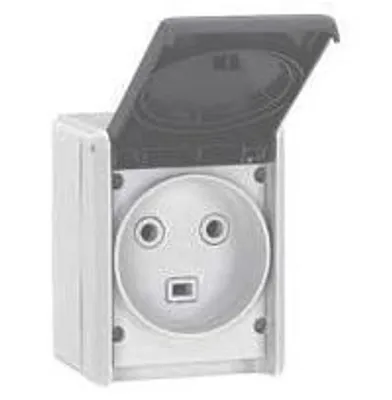 Image de Prise De Courant 32a 3p+n+t Plexo Ip44 - Complet En Saillie - Gris
