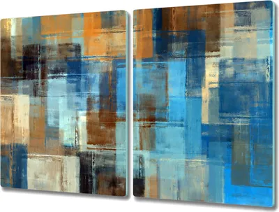 Produktbild von Coloray Hackbrett Küchenbrett Kochplattenabdeckung Schneidebrett Herdabdeckplatte 2x40x52 cm - geometrische Formen