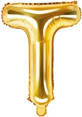 Produktbild von Folienballon Buchstabe "T", 35cm, gold