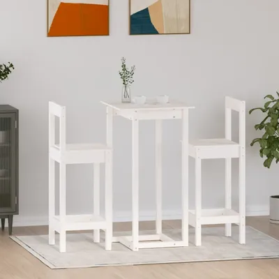 Obrázek produktu pro Maison Exclusive – 3dílná barová sada, bílá, masivní borovice