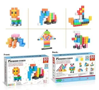 Zdjęcie produktu dla Klocki magnetyczne 80 szt 3 cm dla dzieci edukacyjne stem
