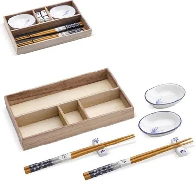 Produktbild von Famanu Essstäbchen Set - Sushi mit Haltern und Schalen