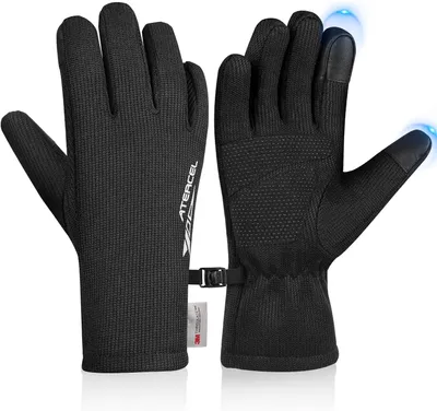 Productafbeelding van Thermohandschoenen voor wintersport, met touchscreen-functionaliteit en antislip oppervlak, zwart