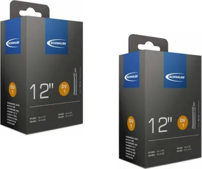 Produktbild von 2x Schwalbe Fahrradschlauch DV1 (47/62-203) 12 Zoll, Dunlopventil 32 mm, pass...