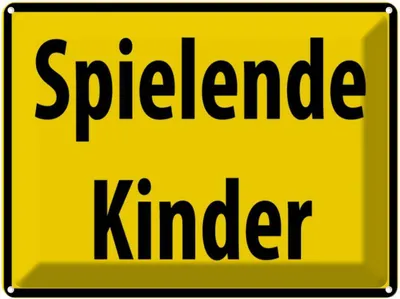 Produktbild von vianmo Blechschild 30x40 cm Spielende Kinder Warnschild Hinweisschild Sicherheit Vorsicht