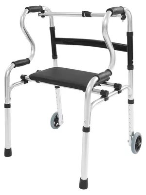 Image de Chariot de marche pliable pour personnes âgées, hauteur réglable de 75 à 90 cm