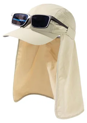 Immagine prodotto di Cappello da baseball con visiera posteriore, protezione UV, unisex, beige, pieghevole, traspirante