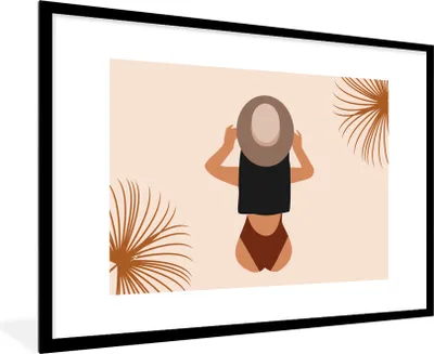 Produktbild von MuchoWow® Gerahmtes Poster Sommer - Frauen - Kleidung 90x60 cm - Poster mit Schwarzem Bilderrahmen Wandposter Rahmen Foto Bilder - Wanddekoration - Fotos
