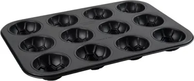 Produktbild von Zenker Fußballmuffin-Form für 12 Muffins – Hochwertiges Soccer Baking Muffinblec