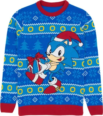 Immagine prodotto di Sonic The Hedgehog - Maglione per uomo/donna unisex - design natalizio NS6998 (S) (Blu/Rosso)