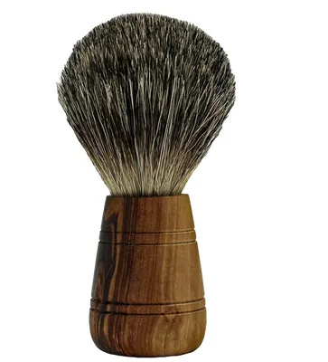 Immagine prodotto di Pennello da barba in pelo sintetico con manico in legno d'ulivo