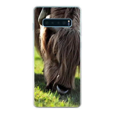 Produktbild von MuchoWow® Handyhülle Schutzhülle Hülle für Samsung Galaxy S10 Plus Schottischer Highlander - Hörner - Sonne Silikon Softcase Handy Hülle - Schutzhülle