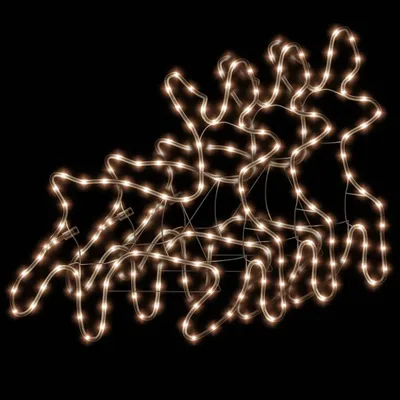 Productafbeelding van Kerstfiguur rendier met LED's 3 st 57x55x4,5 cm warmwit