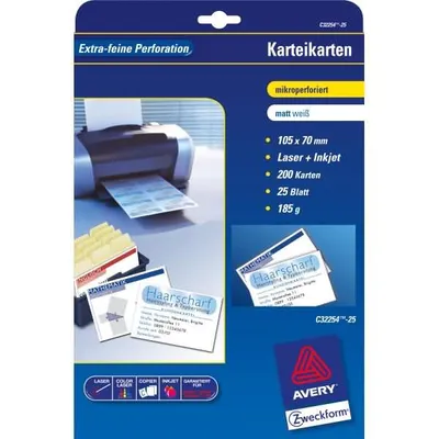 Produktbild von Avery C32254-25, Laser/Inkjet, Weiß