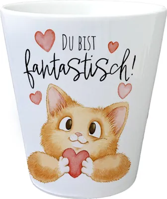 Produktbild von Katze Blumentopf mit Spruch Du bist fantastisch