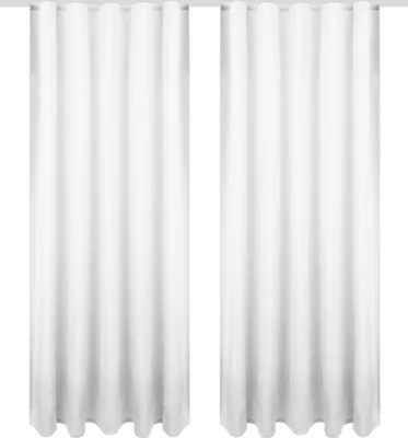 Zdjęcie produktu dla Zasłona z taśmą uniwersalną 140x175 cm w kolorze białym, nieprzezroczysta zasłona z taśmą marszczącą w wielu wariantach