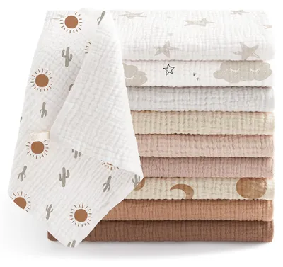 Produktbild von Set mit 10 Mullwindeln für Babys, 25x25 cm