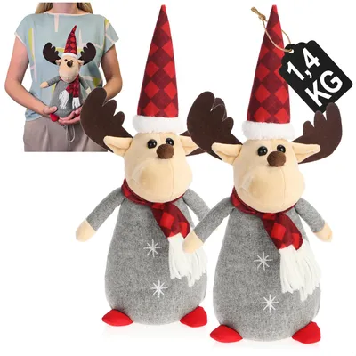 Produktbild von Wilhelm Sell® 2x Weihnachtsdeko Rentier Figur 35 cm, Schwere Winterdeko