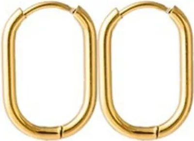 Produktbild von Creolen - Malia - Edelstahl vergoldet - oval 20mm