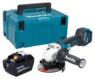 Image de Meuleuse d'angle sans fil Makita DGA 511 Z 18 V 125 mm sans balais + 1 batterie 9,0 Ah + Makpac - sans chargeur