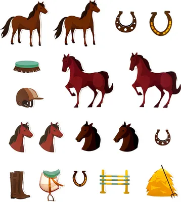 Produktbild von Oblique Unique Pferde Konfetti Set 18 Stk. Pferd Hufeisen Stiefel uvm. für Kinder Geburtstag Tisch Deko Streudeko